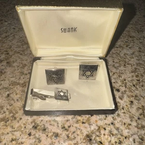 Vintage seltene Rarität Swank Judaica Herren Manschettenknöpfe Set " - Bild 1 von 5