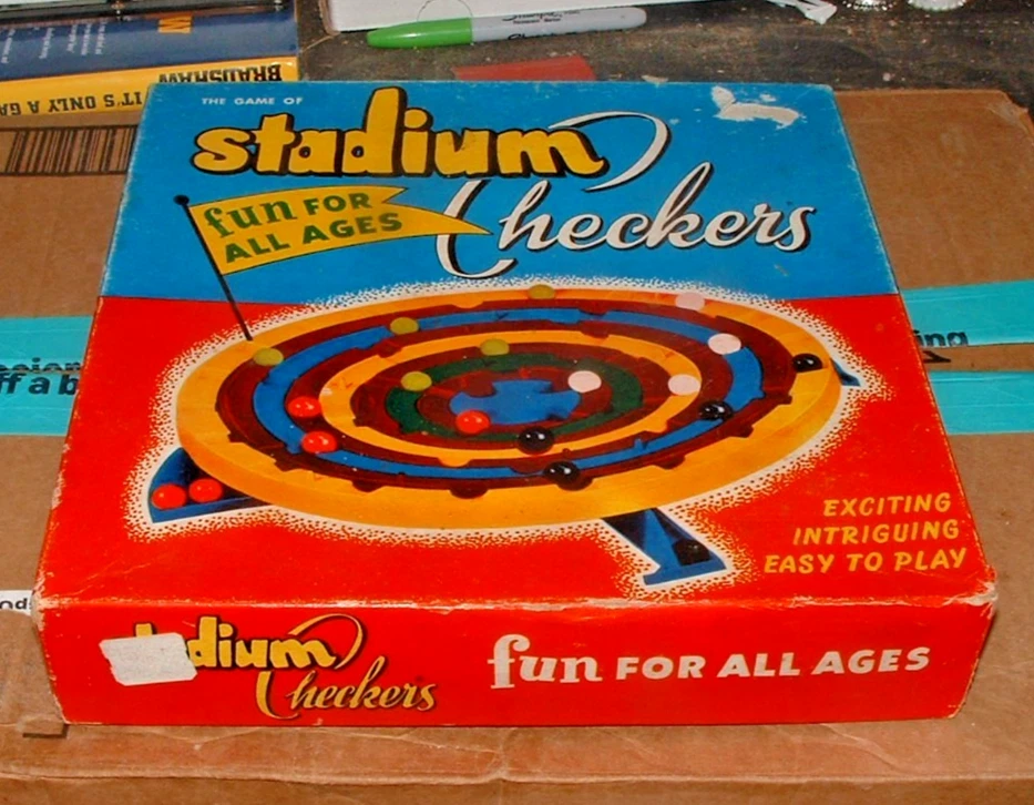VINTAGE Stadium Checkers COMPLETE Schaper 1952 Family Game Children's - Image 1 of 4