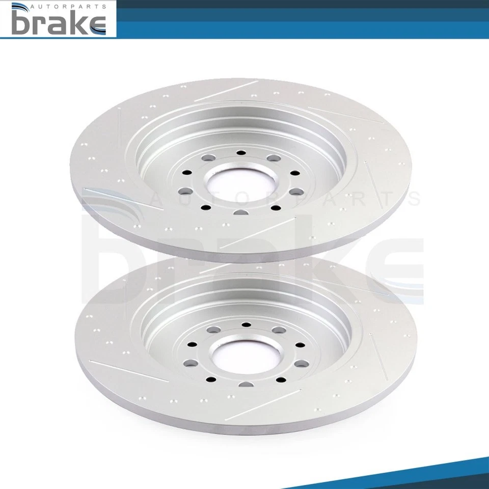 Rear Slotted Brake Rotors Discs Fits 1998-2000 2001 2002 2003 2004 Chevrolet S10 - Image 1 of 1