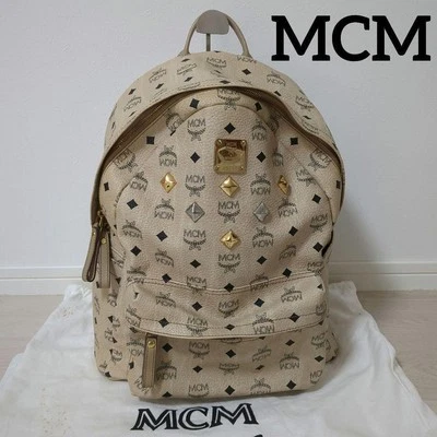 MCM Visetos Mochila Tachuelas Beige Foto 1 de 4
