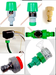 GARDEN HOSE FITTING TAP ADAPTER WATER STOP THREADED TAP CONNECTOR BRASS NEW - Picture 1 of 14