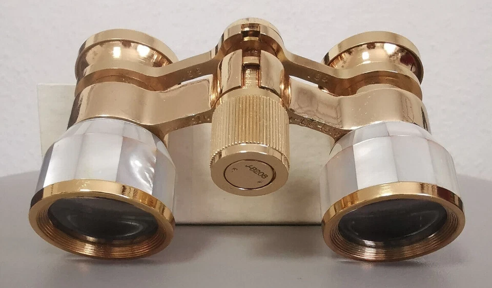 Opernglas Opera Glass Iveco-Lux 2.5 X  Coated in Gold Perlmutt mit OVP Vintage - Bild 1 von 4