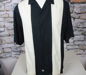 NAT NAST Shirt Black-Ivory Silk Fabric Top Stitch XL