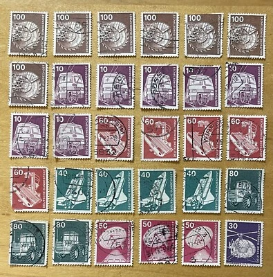 Germany Postage Stamp Lot Of 30 Deutsche Bundes Transportation - Image 1 of 2