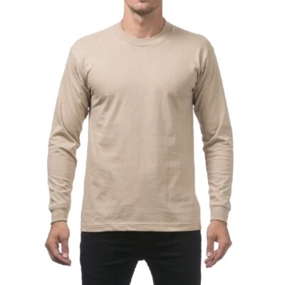 PROCLUB МУЖСКОЙ ТЯЖЕЛЫЙ ДЛИННЫМ РУКАВОМ T РУБАШКИ PRO CLUB ПОВСЕДНЕВНЫЙ ХЛОПОК ФУТБОЛКА - Изображение 1 из 4