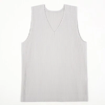 Issey Miyake Homme Plisse T 恤背心背心背心背心 3 / 大号灰色百褶 — 第 1/4 张图片