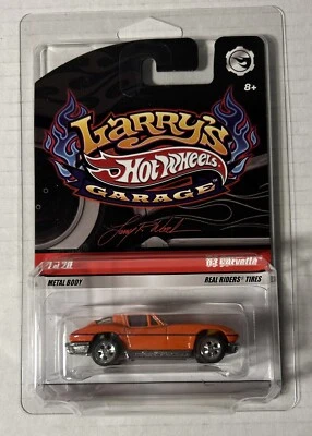 Hot Wheels Larry's Garage '63 Corvette Naranja Real Riders Neumáticos Persecución Iniciales Foto 1 de 4