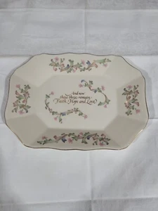 Lenox 9" Tray with Gold Trim - "And Now these three remain: Faith Hope Love" - Picture 1 of 7