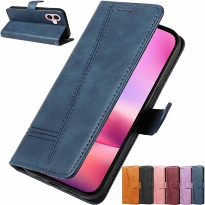 For iPhone 16 Pro 15 14 13 12 11 XR SE 7 8 Flip Wallet Leather Phone Case Cover - Image 1 of 4