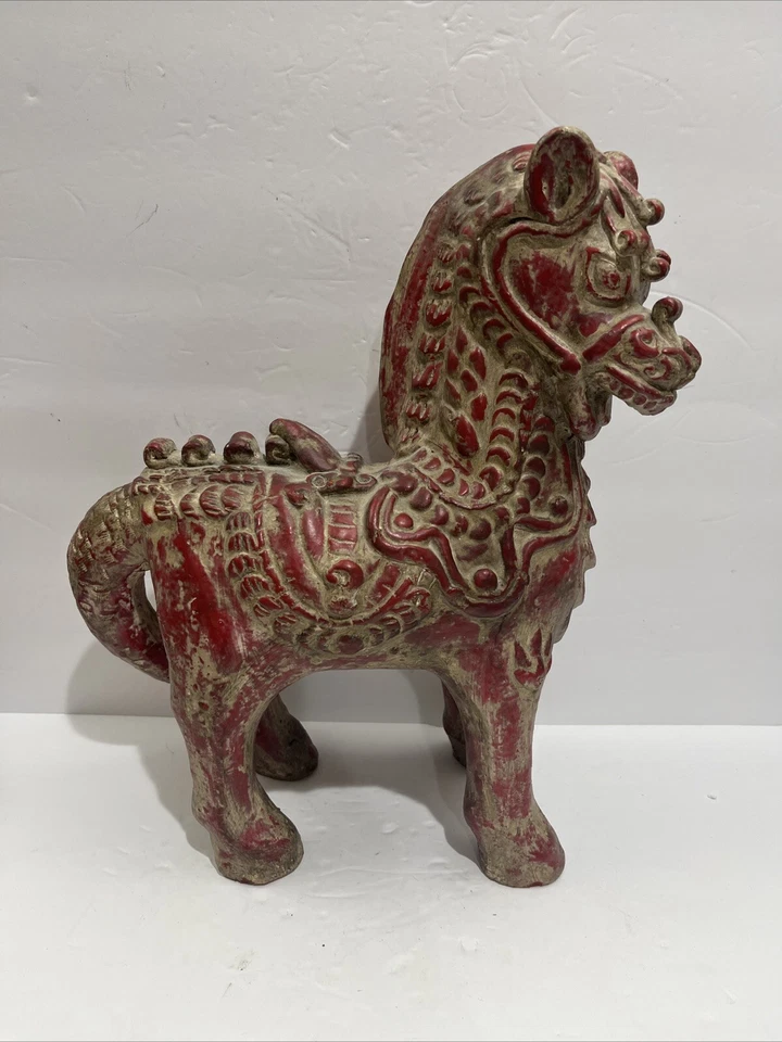 Antique Asian Bali Red Ceramic Sumatran Horse Temple Sculpture equestrian Statue - Image 1 of 4