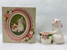 Vintage Avon Bunny Bright Ceramic Fragrance Candle Holder Spiced Apple 1980