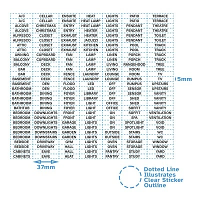 210 un. Negro Impresión Encendido Interruptor Luz Adhesivo Etiquetas Hogar Habitación Calcomanía Botón Foto 1 de 3