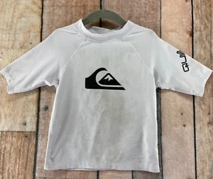 Quicksilver Short Sleeve Swim Rash Guard UPF Protect Shirt Youth Kids Sz 4 White - Picture 1 of 9