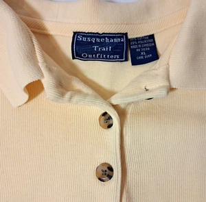 Vintage Susquehanna Trail Outfitters Shirt Womens XL Yellow Long sleeve Polo Top - Picture 1 of 8