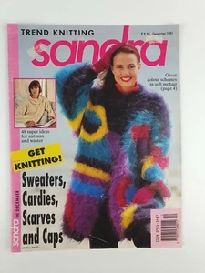 Revista de tejido de tendencias Sandra, lana, artesanía, diciembre de 1991, años 90 vintage - Imagen 1 de 8