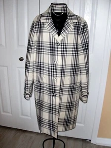 NWOT~Women~TALBOTS~PLAID~BUTTON FRONT~SHELL COTON~POCKETS~MAC COAT JACKET size 8 - Picture 1 of 12