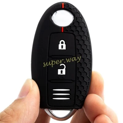 For Nissan Qashqai X-Trail Leaf Silicone Remote Key Case Cover Shell Fob Black - image 1 of 4