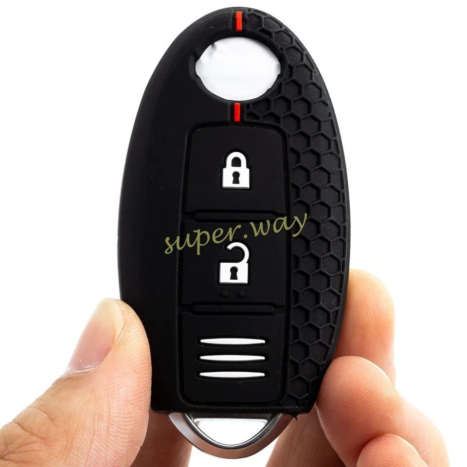 For Nissan Qashqai X-Trail Leaf Silicone Remote Key Case Cover Shell Fob Black - image 1 of 4