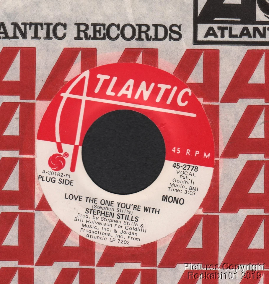 Hear 1970 Stephen Stills Promo 45 -- Love the One You're With (Stereo b/w Mono) Foto 1 de 1