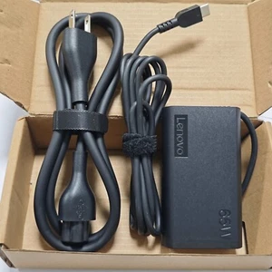 Genuine OEM Lenovo New Slim Round 65W USB C Type C Adapter Charger ADLX65YSCC3A - Picture 1 of 9