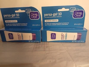 2X Clean & Clear Persa-Gel 10 Acne Medication with Benzoyl Peroxide 1oz Each - Picture 1 of 16