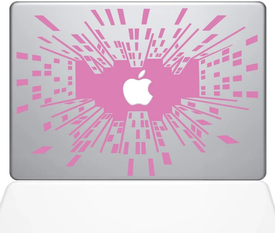 The Decal Guru Looking Up in The Big City Decal Vinyl Sticker, 12" MacBook, Pink - Image 1 of 1