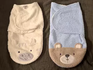 2 envolturas infantiles garbanzos sherpa dormir oso azul oveja blanca talla 0-3 meses - Imagen 1 de 8