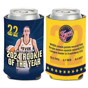 Caitlin Clark Indiana Fever Rookie of Year 12oz DS Koozie New Iowa Hawkeyes - Picture 1 of 1
