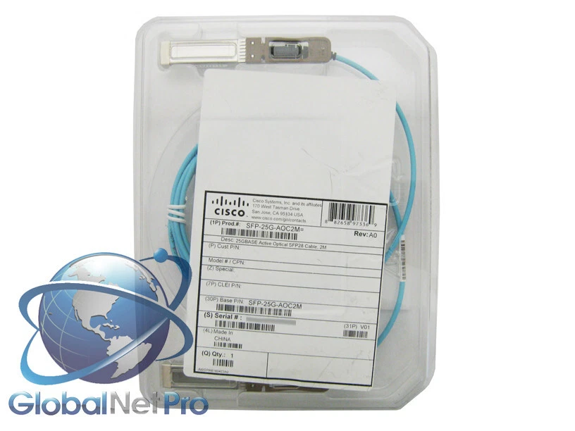NEW ORIGINAL CISCO SFP-25G-AOC2M - 25G AOC SFP28 Cable 2M - LIFETIME WAR - Image 1 of 1