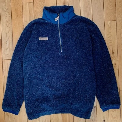Suéter Columbia Cuarto Cremallera Vintage Años 90 Azul Talla Grande Hecho en EE. UU. Peso Pesado Foto 1 de 4