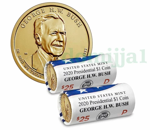 2020-D & P Bush Presidential $1 Roll in US Mint Sealed Box Cover