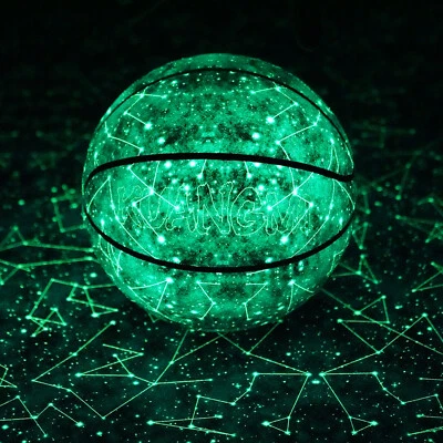 Kuangmi Glow in The Dark Basketball,Luminous Glowing Composite Leather BallSize7