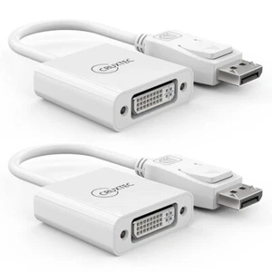 2PK Cruxtec DisplayPort Male To DVI Female 4K Display Adapter Cable Converter WH - Picture 1 of 2