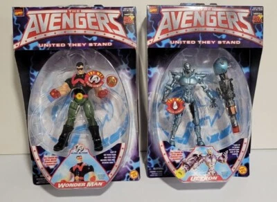 Lote de 2 Avengers United They Stand Ultron Wonder Man Marvel Legends Toy Biz En paquete Foto 1 de 4