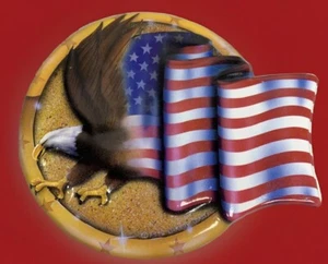 Vintage 1992 Bakery Crafts USA Flag Eagle 4th Of July Independence Cake Topper - Picture 1 of 7
