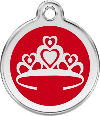 Stainless Steel Red Dingo Crown Dog Tag ID Red Purple Blue Green Pink Yellow - Image 1 of 4