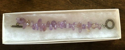 Amythyst Stone手链,带银色环扣 — 第 1/2 张图片