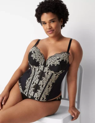 NUEVO CORSÉ LANE BRYANT NEGRO LIGERAMENTE FORRADO TALLA 44DD Foto 1 de 4