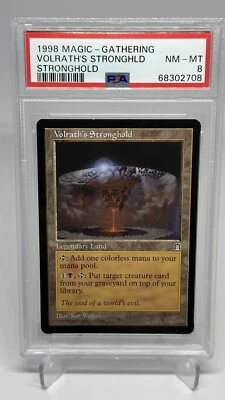 1998 Magic The Gathering Stronghold NM-MINT Volrath's Stronghold PSA 8 RESERVED - Image 1 of 2