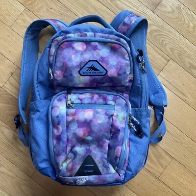 紫色/蓝色/粉红色女孩背包内部科技口袋硬币口袋铅笔钥匙链 — 第 1/4 张图片