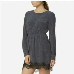 NWT Avec Les Filles Women’s Navy Polka Dot Long Sleeve Cocktail Spring Dress XS - Picture 1 of 8
