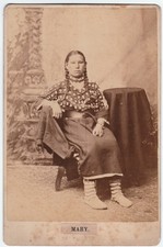 RARE Orig Cabinet Photo Native American Girl - MARY by D. F. Barry 1875 Indian