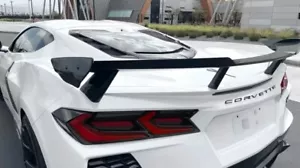 Fits 20-23 Corvette C8 GTS High Rise Rear Wing Spoiler Wickerbill 2pc Set 30101 - Foto 1 di 6