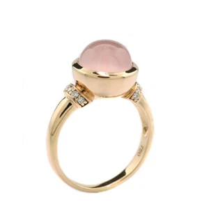 Valor 2.800 euros cuarzo rosa anillo brillante 3,99 quilates oro rosa 750, nuevo - Imagen 1 de 4