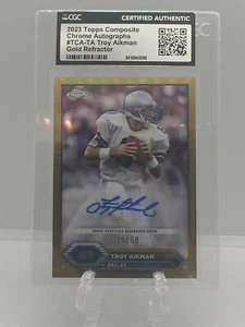 2024 Topps Composite Troy Aikman Chrome Auto Gold Refractor /50 #TCA-TA CGC AUTH - Picture 1 of 2