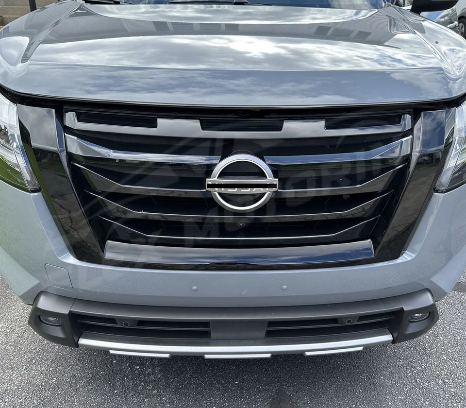 Rejilla negra brillante cubierta superpuesta 1 pieza para Nissan Pathfinder 2022-2025 Foto 1 de 4