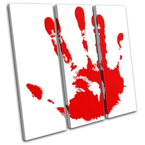 Blood Hand Print Illustration TREBLE CANVAS WALL ART Picture Print VA - Picture 1 of 1