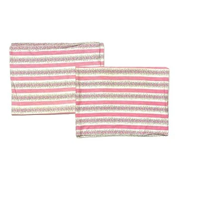 Fundas de Almohada Verdaderas Vintage Años 60 70 Shams Rosa Crema Floral Rayas Percal Retro Foto 1 de 4
