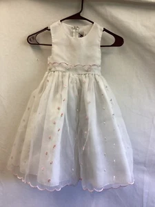 Good Lad sheer white with Roses Party Portrait sleeveless dress Girls Sz 5 - Picture 1 of 9