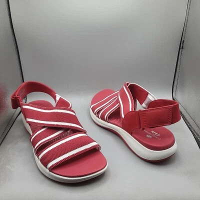 Sandalias Clarks Mira Lily Slingback para mujer 8W tela roja A91 Foto 1 de 4